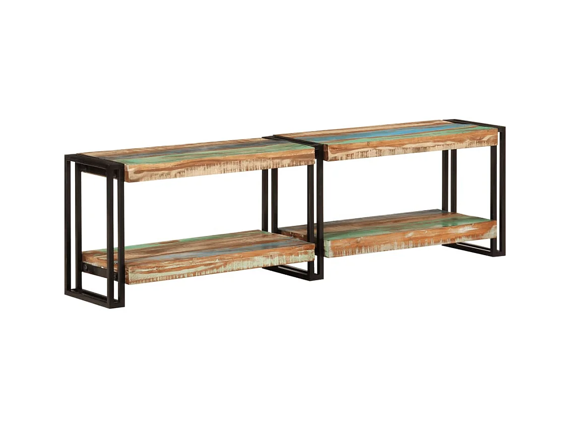 Meuble TV 140x30x40 cm bois massif de récupération