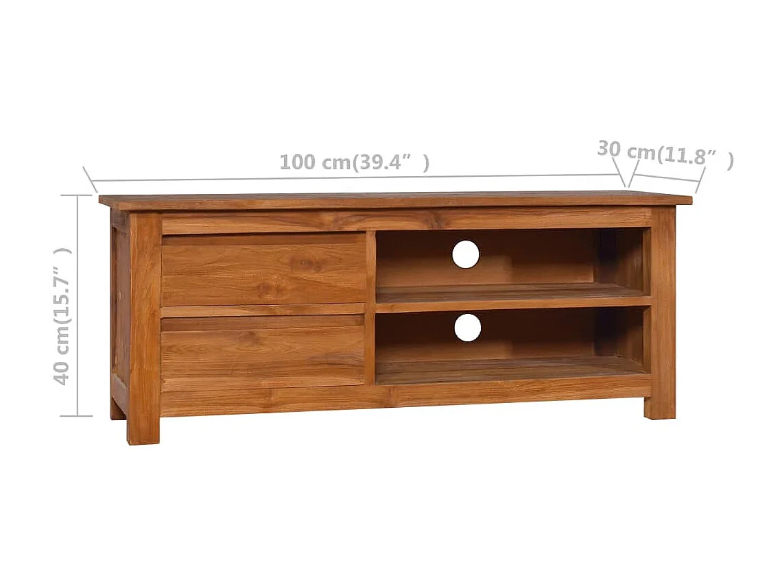 Meuble TV 100x30x40 cm Bois de teck solide
