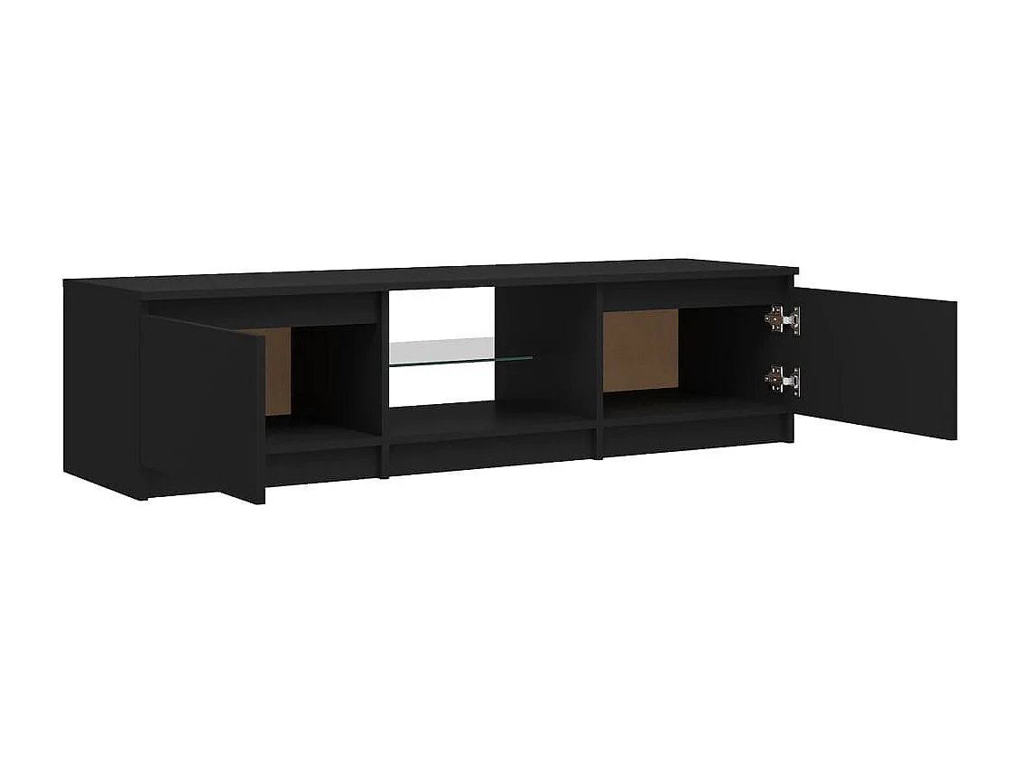 Mobile TV con luci LED nero 140x40x35,5 cm