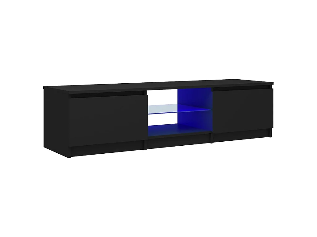 Meuble TV avec lumières LED noir 140x40x35,5 cm