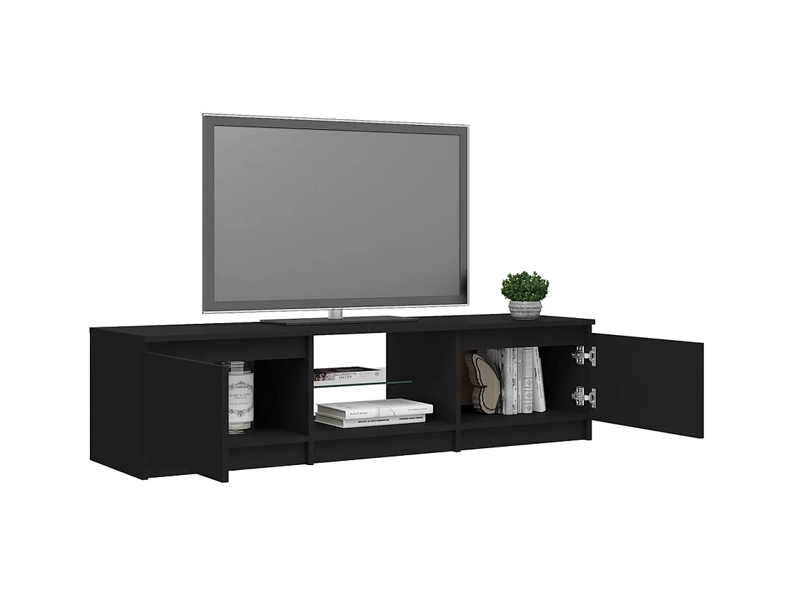 Meuble TV avec lumières LED noir 140x40x35,5 cm