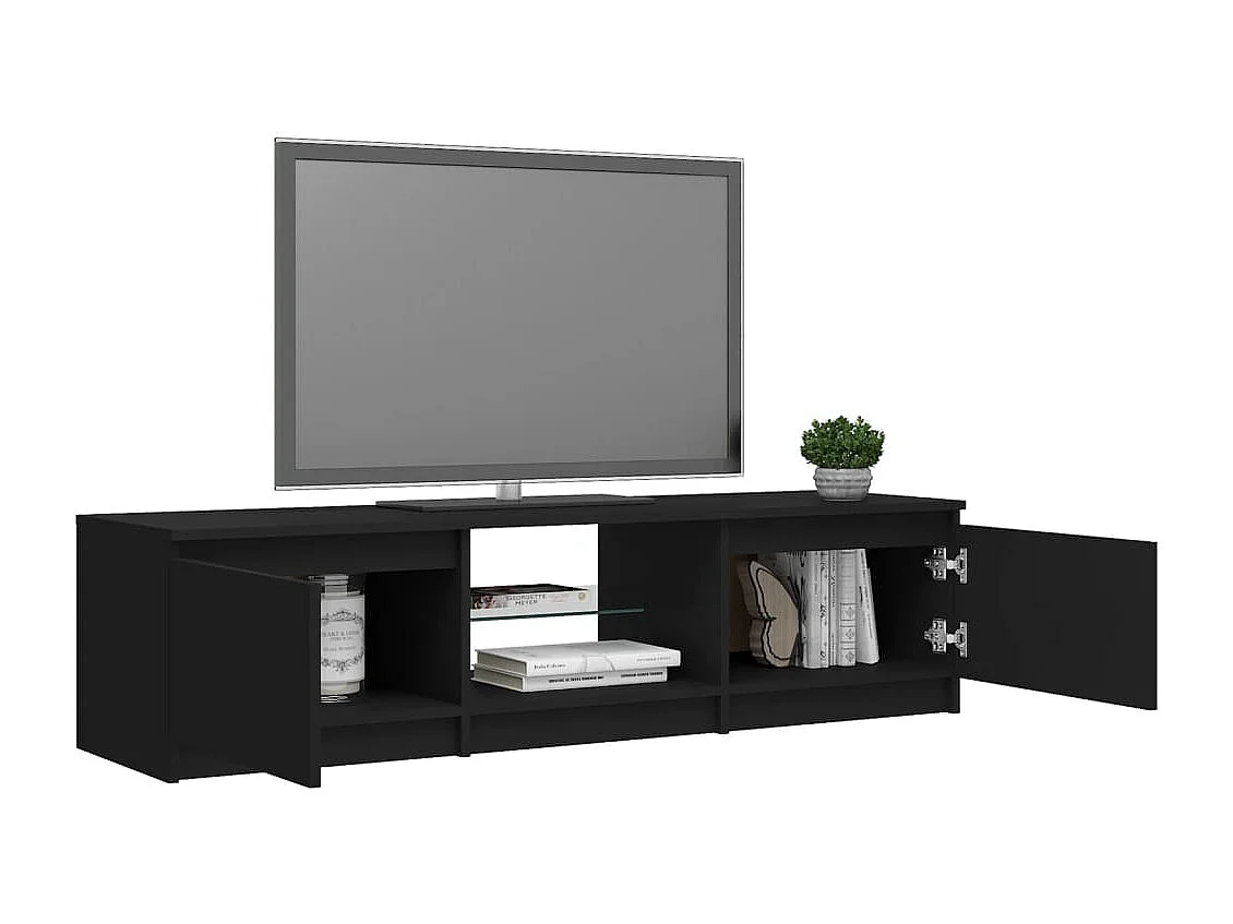 TV-Schrank mit LED-Leuchten schwarz 140x40x35,5 cm