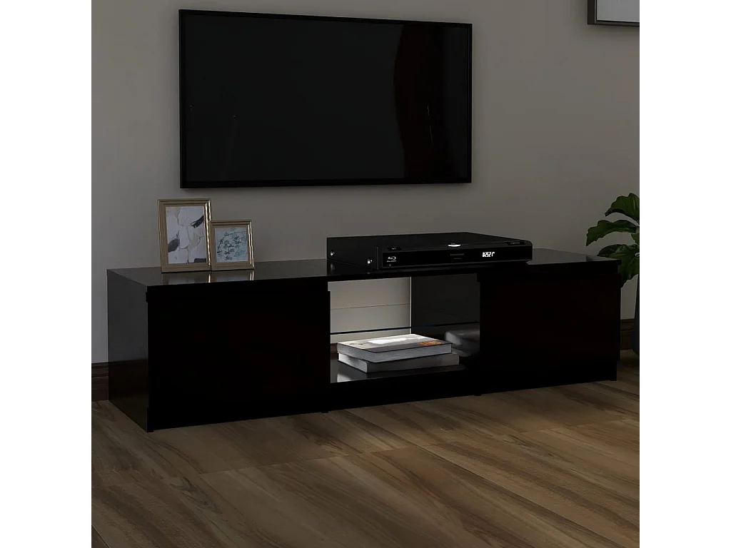 TV-Schrank mit LED-Leuchten schwarz 140x40x35,5 cm