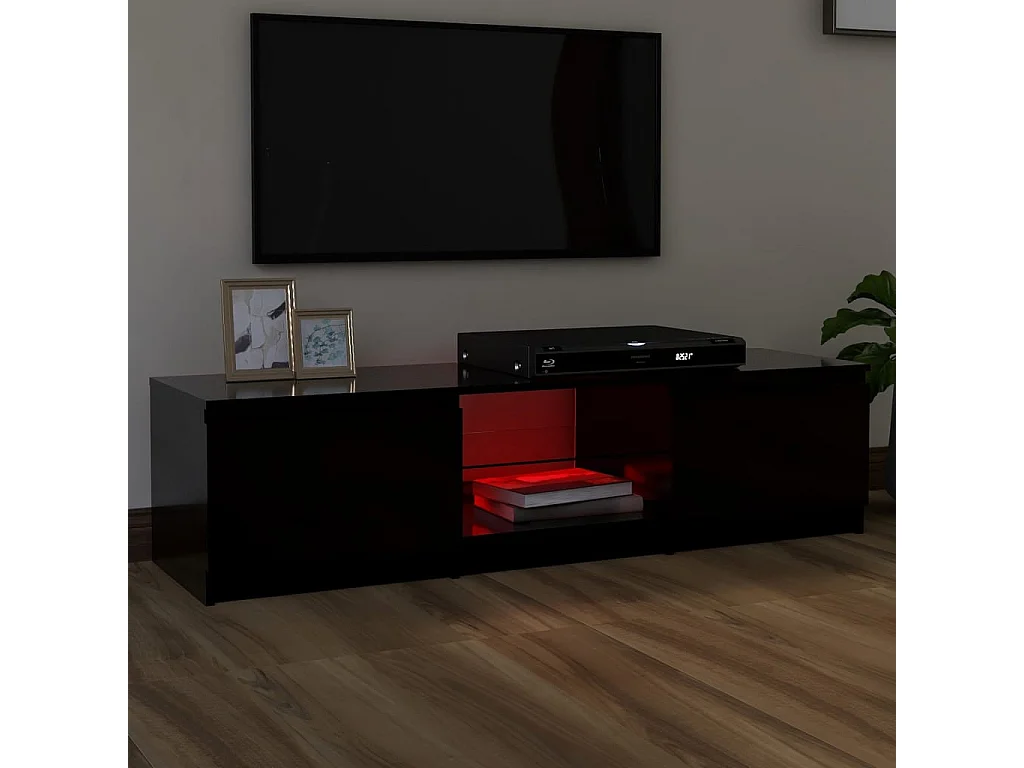 TV-Schrank mit LED-Leuchten schwarz 140x40x35,5 cm