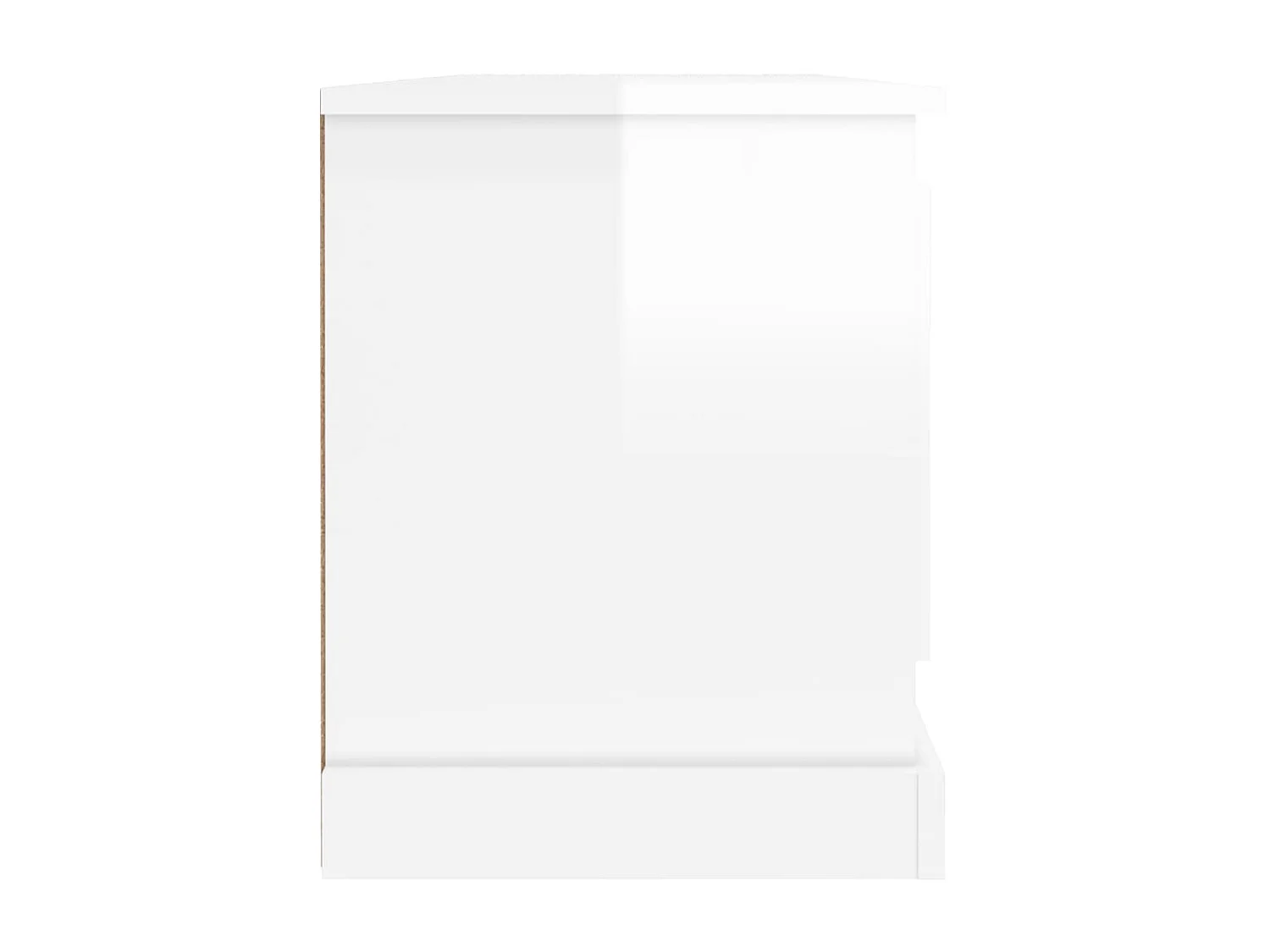 Meuble TV blanc brillant 100x35,5x45 cm bois d'ingénierie