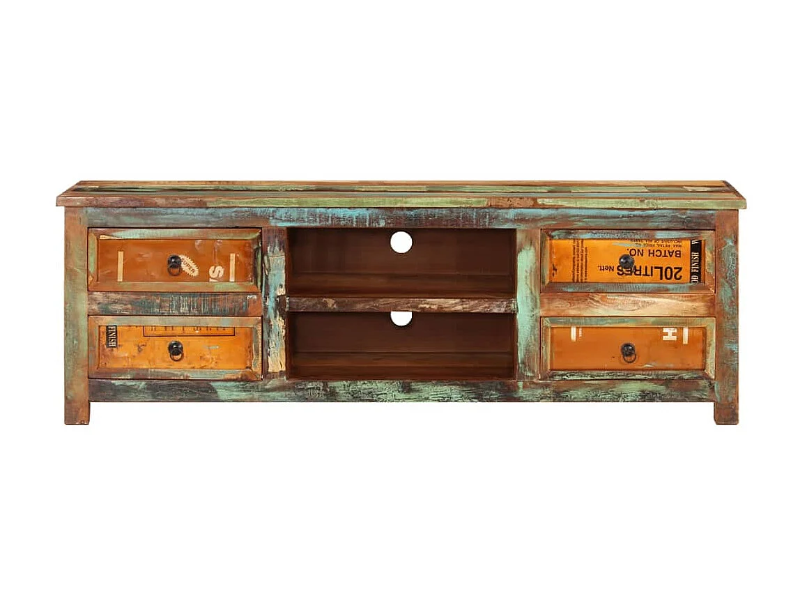 Mueble TV madera recuperada 4 cajones