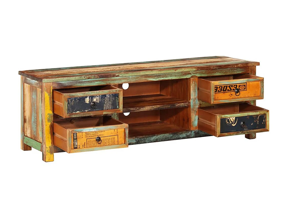 Mueble TV madera recuperada 4 cajones