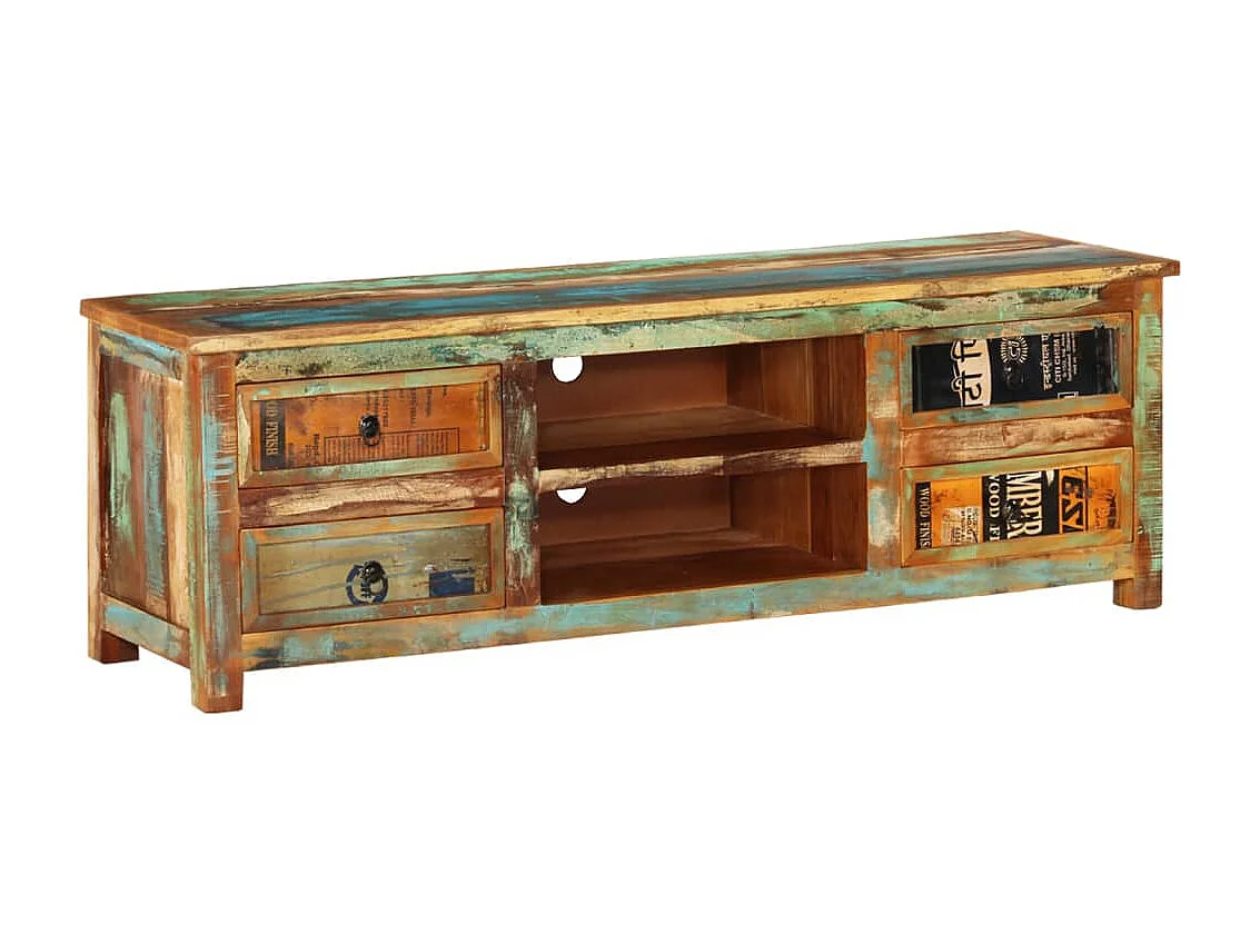 Mueble TV madera recuperada 4 cajones