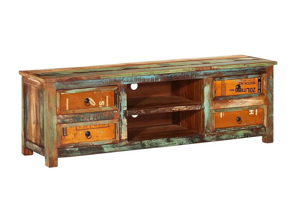 Mueble TV madera recuperada 4 cajones