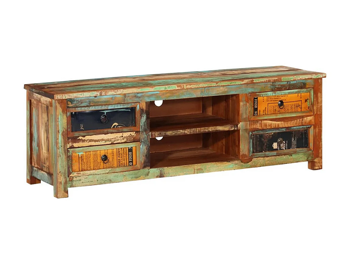 Mueble TV madera recuperada 4 cajones