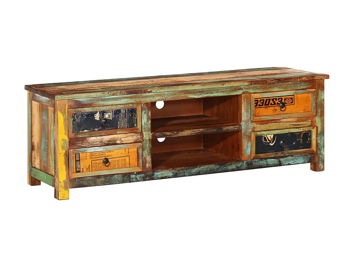 Mueble TV madera recuperada 4 cajones
