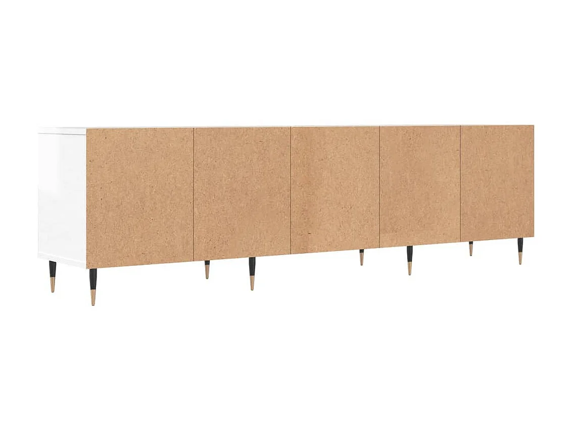 Meuble TV blanc brillant 150x30x44,5 cm bois d'ingénierie