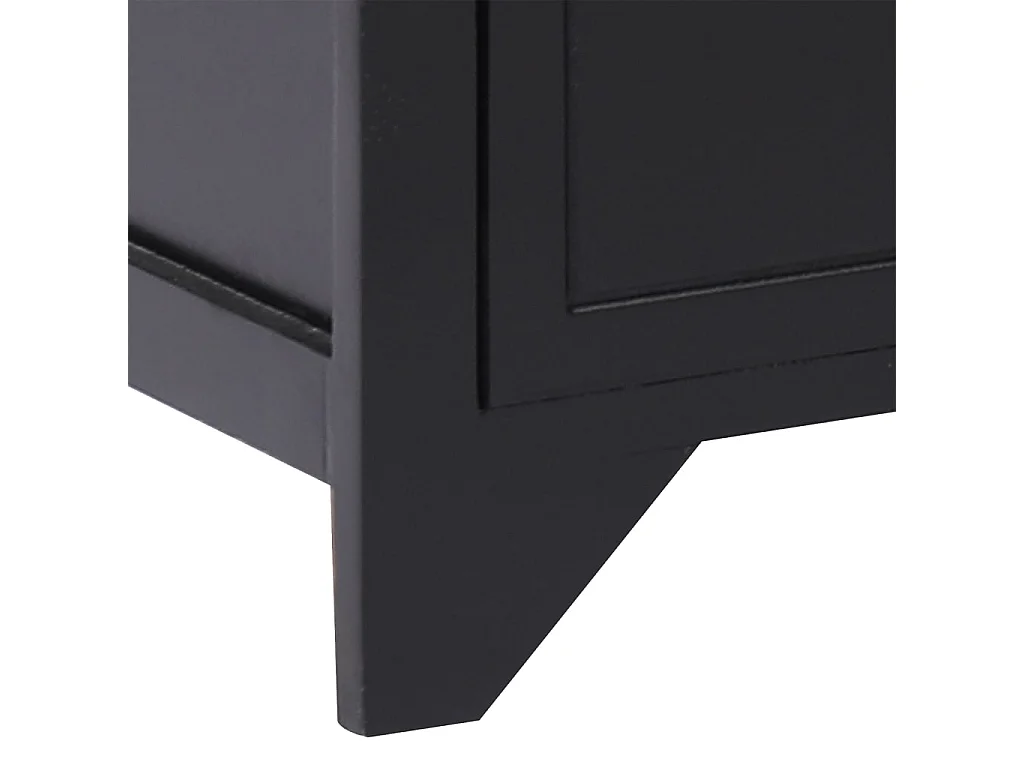 Mueble TV negro 108x30x40 cm madera maciza de Paulownia