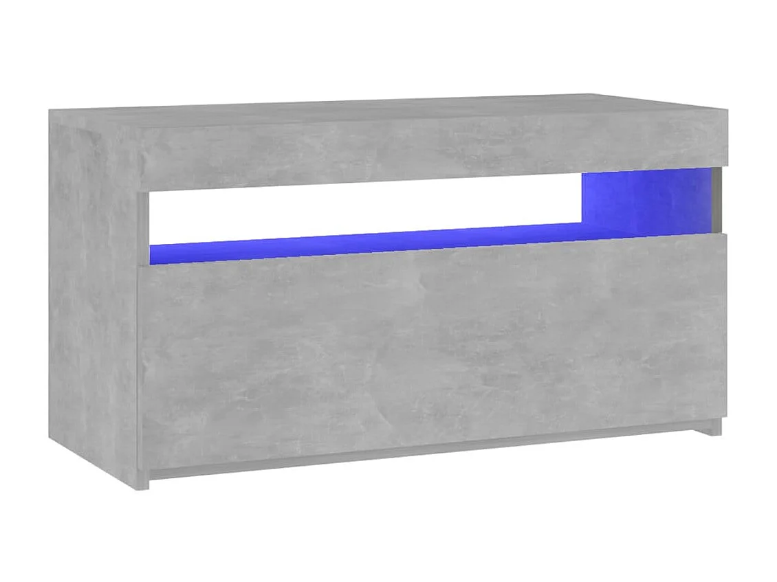 Meuble TV avec lumières LED Gris béton 75x35x40 cm