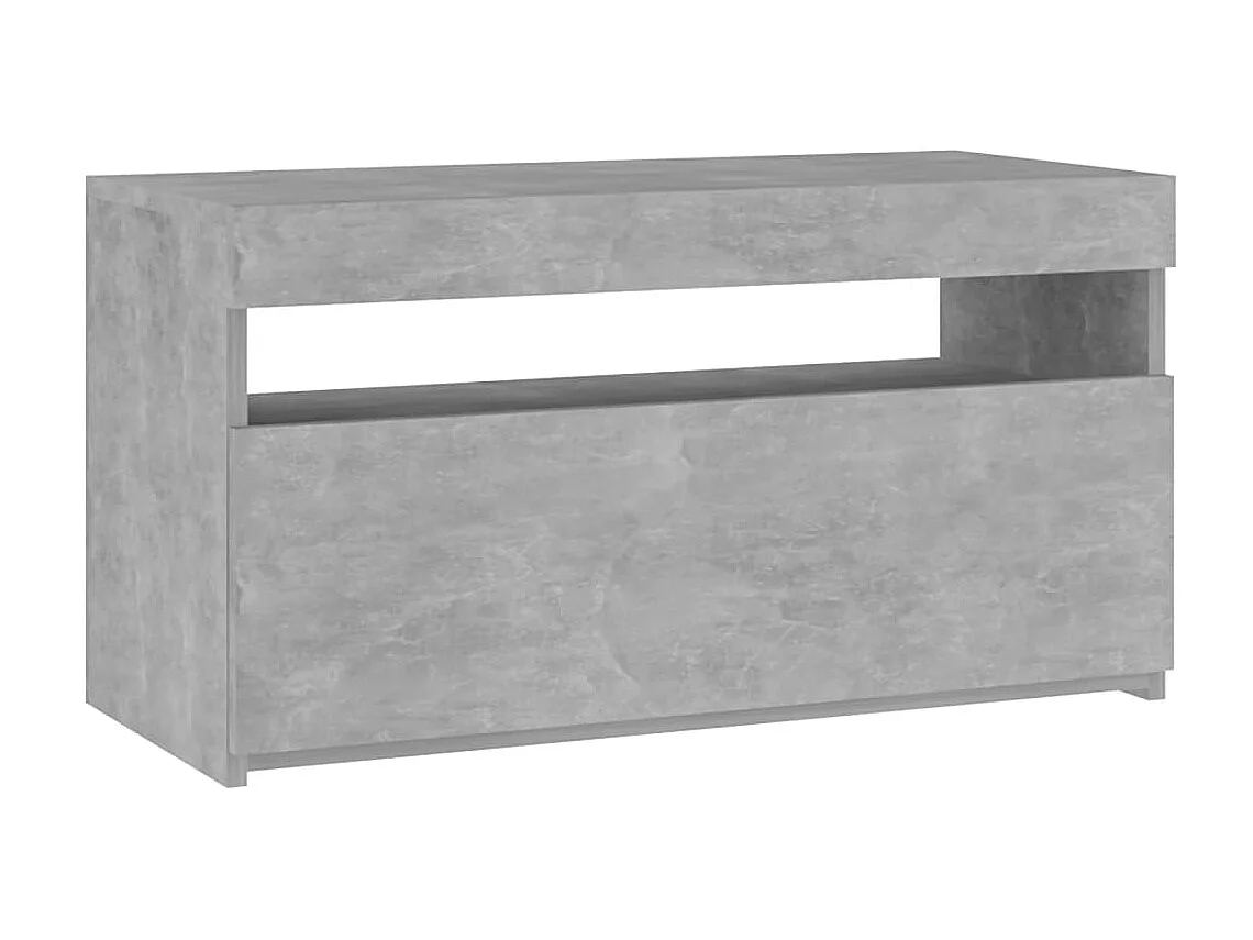 Meuble TV avec lumières LED Gris béton 75x35x40 cm