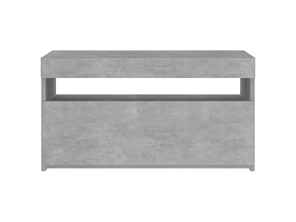 Meuble TV avec lumières LED Gris béton 75x35x40 cm