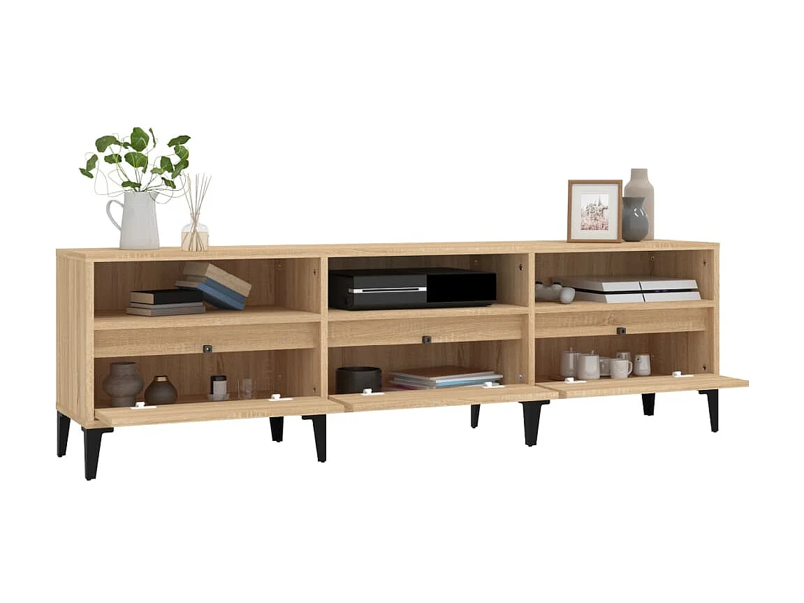 Mobile TV in rovere Sonoma 150x30x44,5 cm in derivati del legno