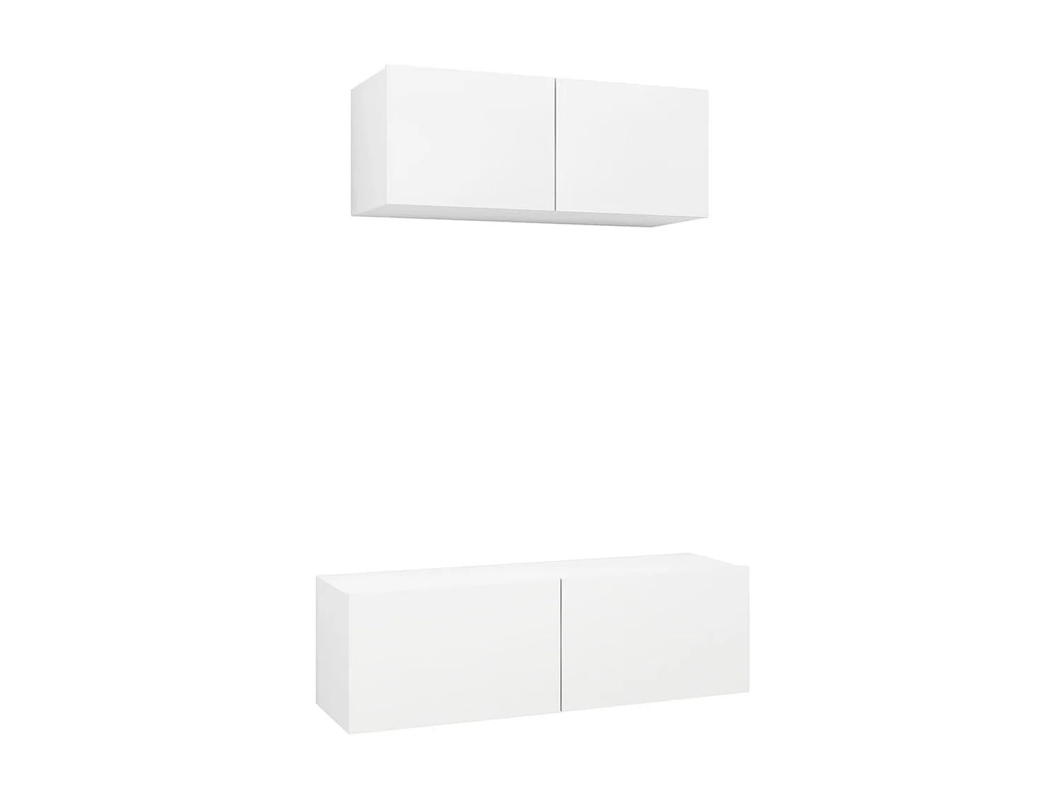 Ensemble de meuble TV 2 pcs Blanc Aggloméré