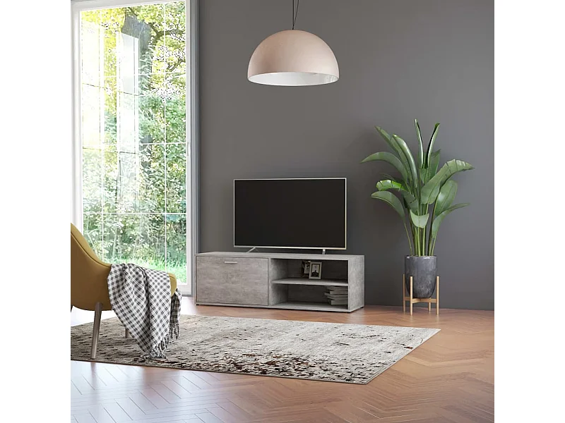 Meuble TV Gris béton 120x34x37 cm Aggloméré