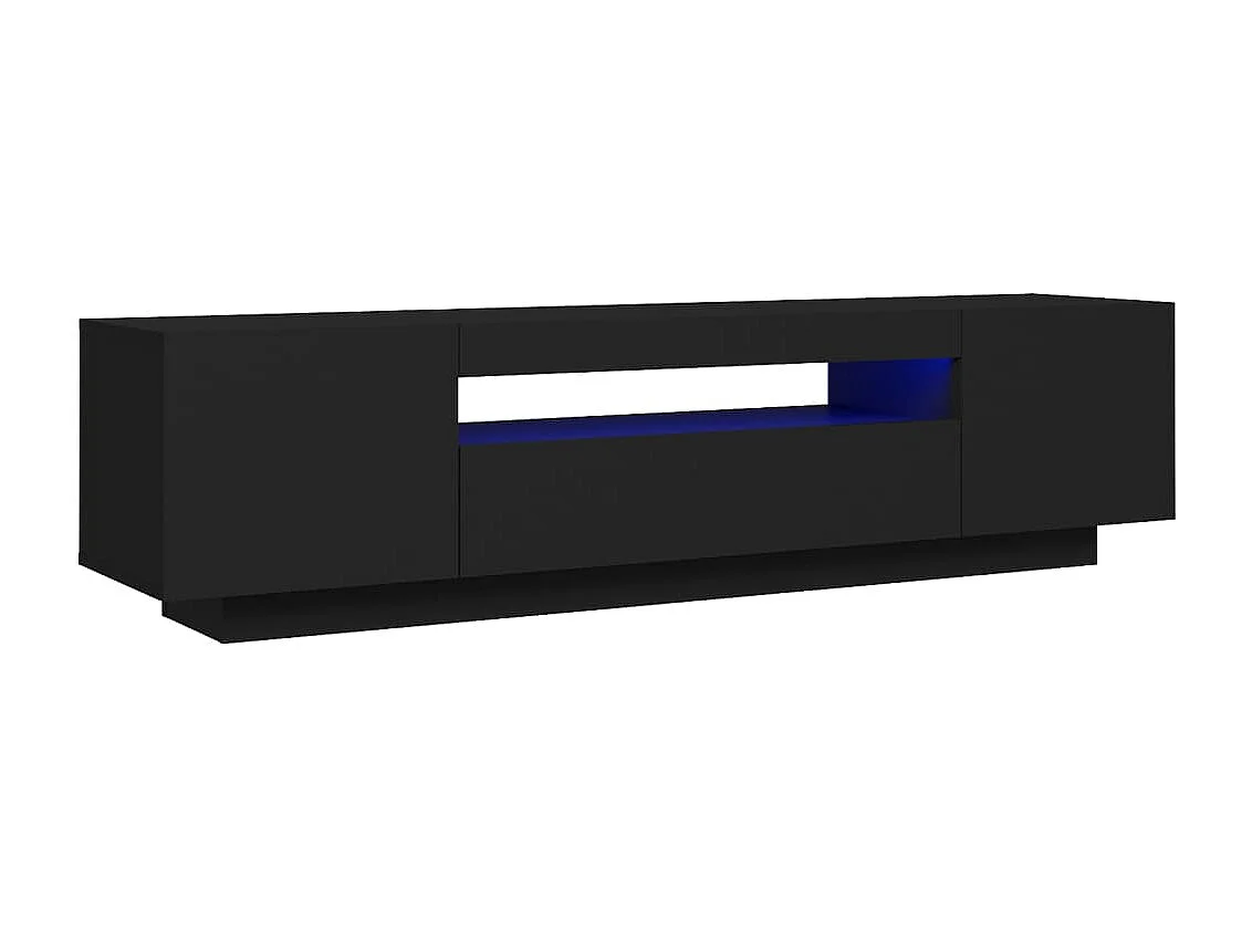 Mobile TV con luci LED nero 160x35x40 cm