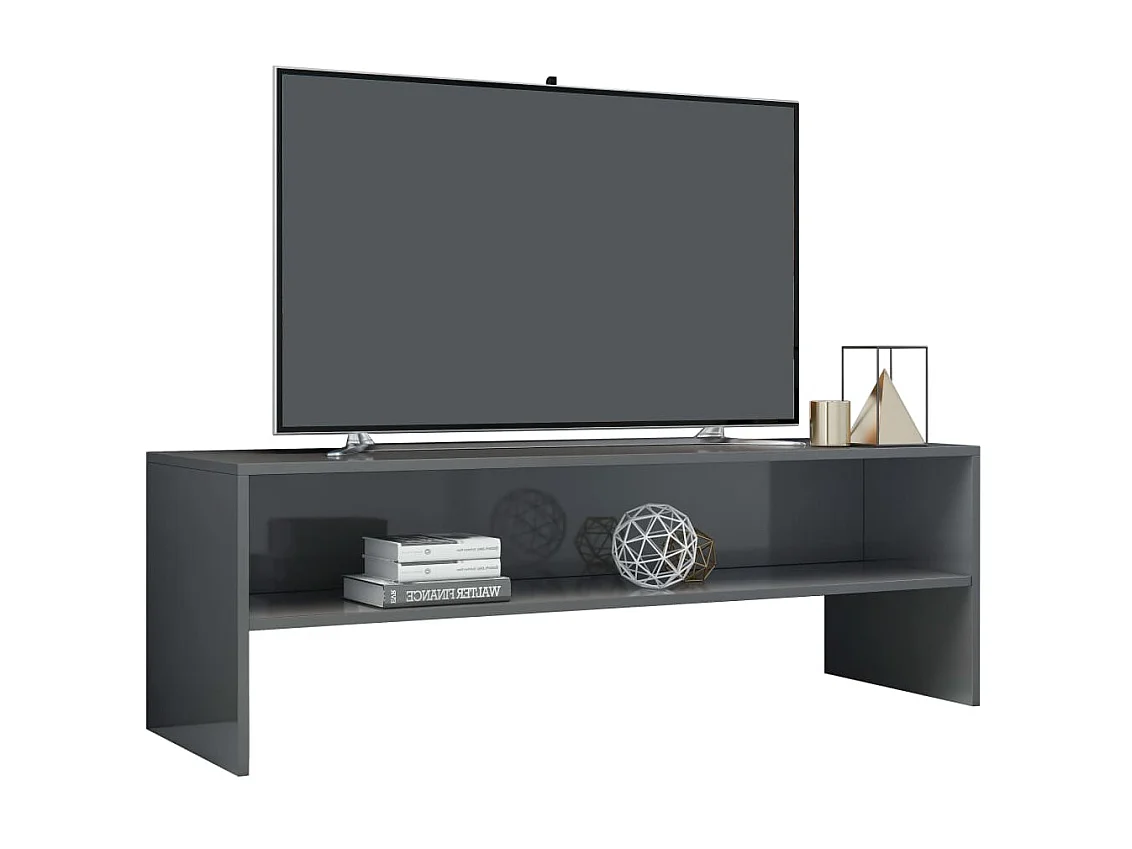 Meuble TV Gris brillant 120 x 40 x 40 cm Aggloméré