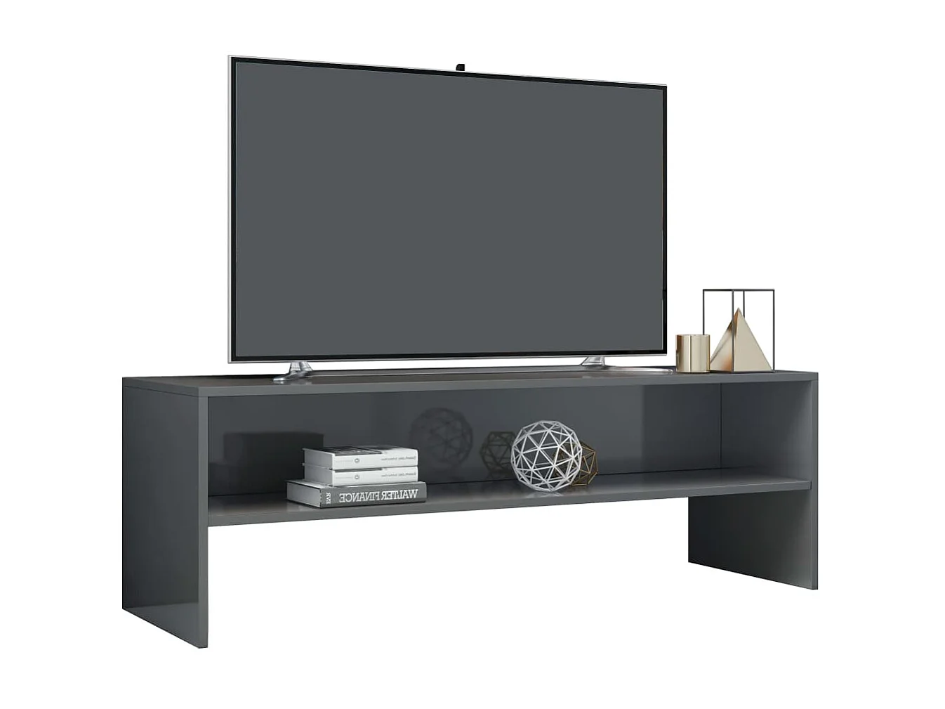 Meuble TV Gris brillant 120 x 40 x 40 cm Aggloméré