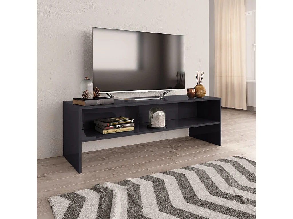 Meuble TV Gris brillant 120 x 40 x 40 cm Aggloméré