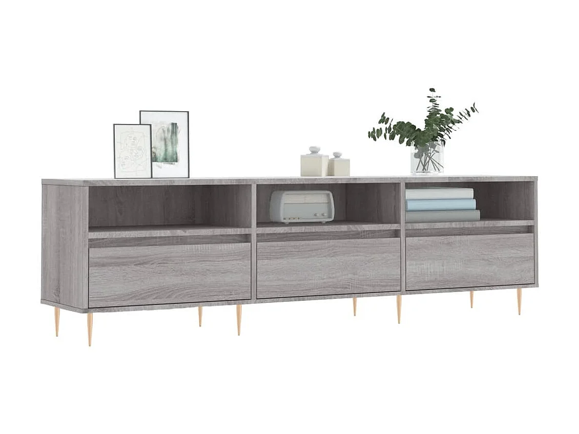 Meuble TV sonoma gris 150x30x44,5 cm bois d'ingénierie