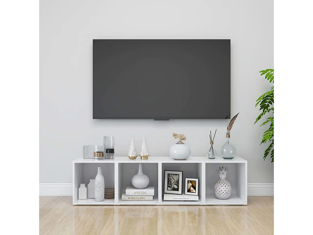 Meubles TV 4 pcs Blanc 37x35x37 cm Aggloméré