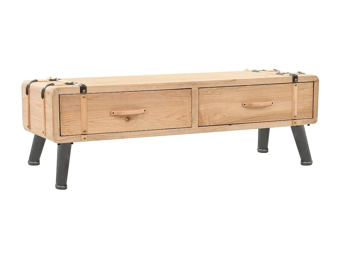 Meuble TV Bois de sapin massif 120x33x35 cm