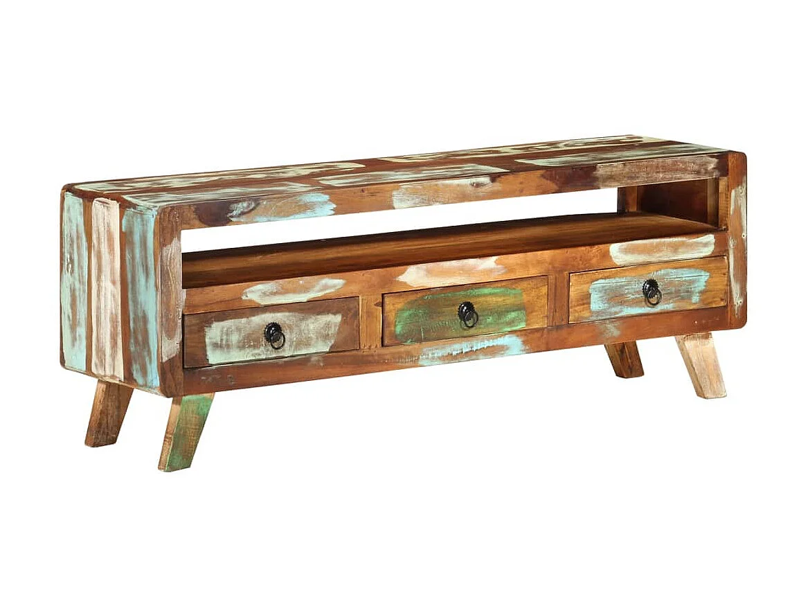 Mueble TV multicolor 110x30x40 cm Madera maciza recuperada