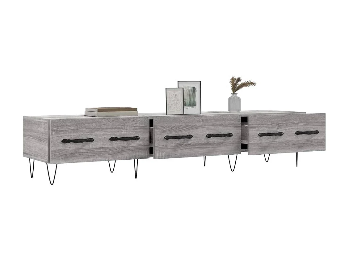 Móvel TV cinza Sonoma 150x36x30 cm madeira engenharia