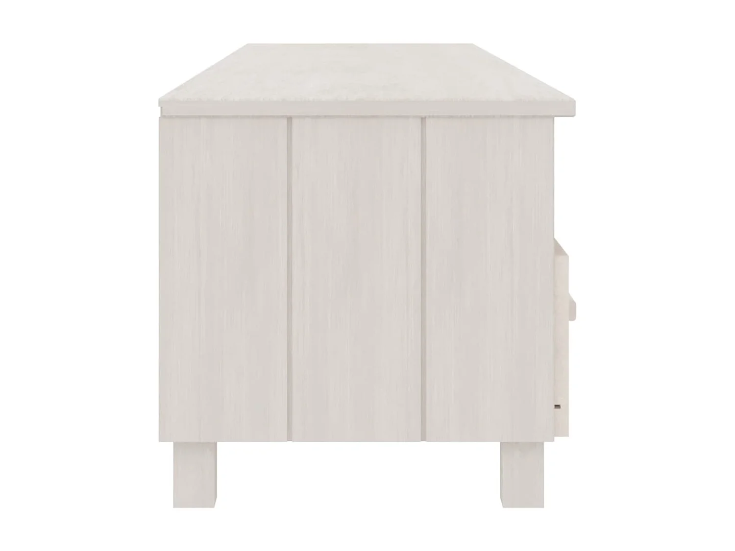 Meuble TV HAMAR Blanc 158x40x40 cm Bois massif de pin