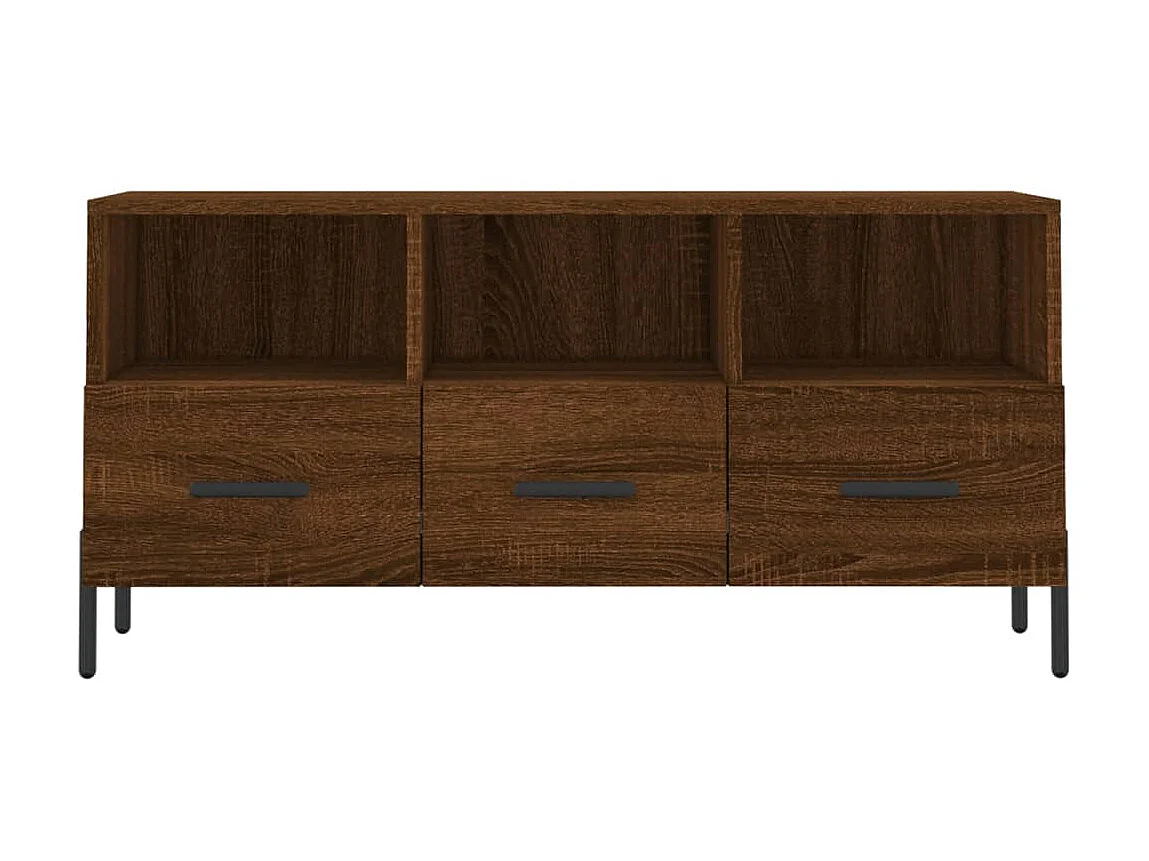 Mobile TV in rovere marrone 102x36x50 cm in derivati del legno