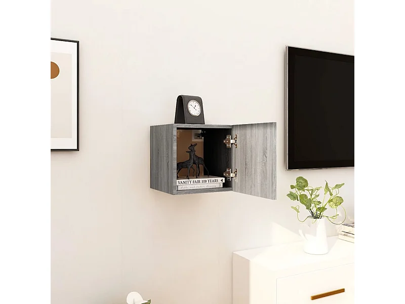 Móvel de TV de parede cinza Sonoma 30,5x30x30 cm