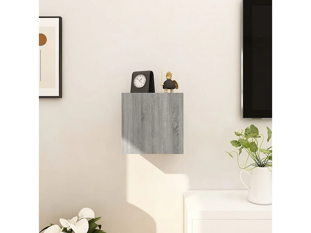 Mueble TV de pared gris Sonoma 30,5x30x30 cm