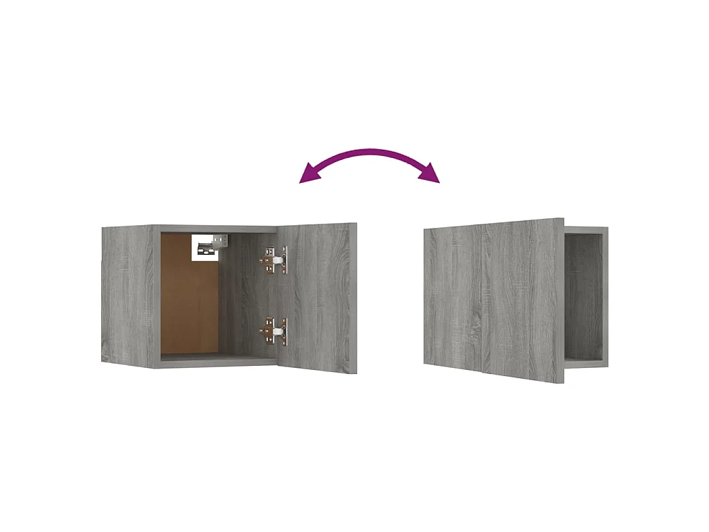 Mueble TV de pared gris Sonoma 30,5x30x30 cm