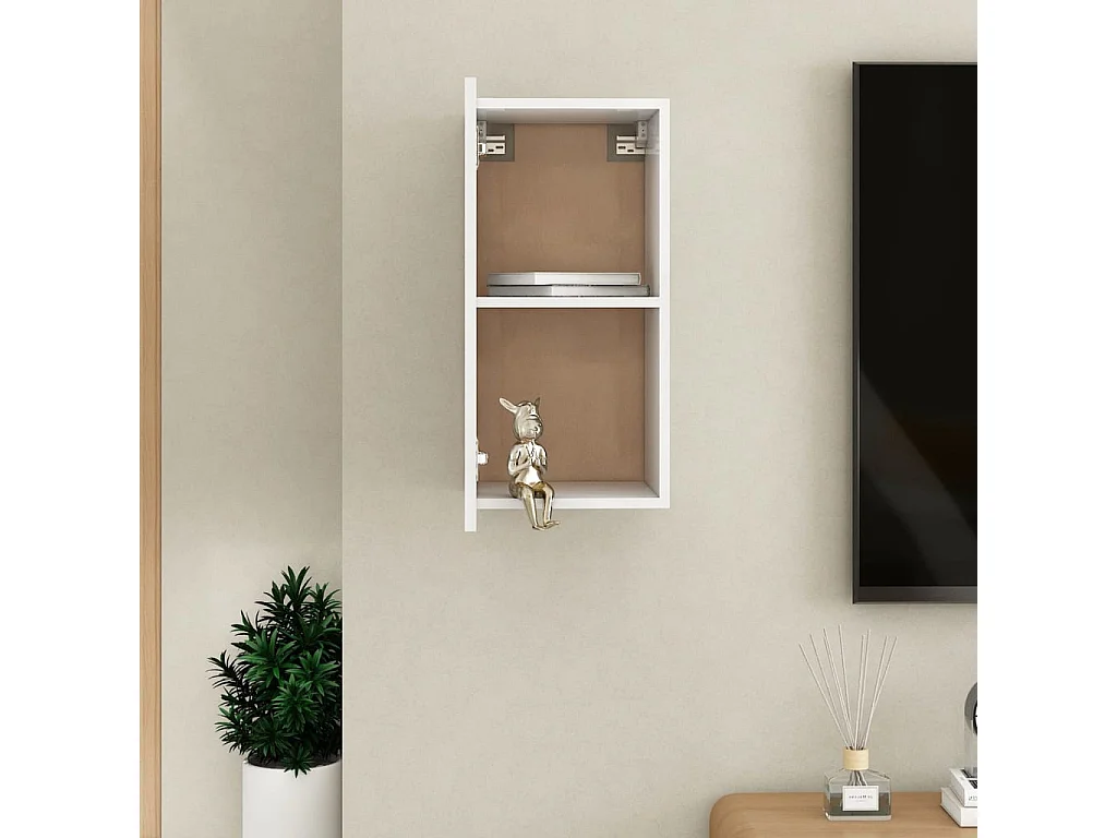 Meuble TV Blanc 30,5x30x60 cm Aggloméré