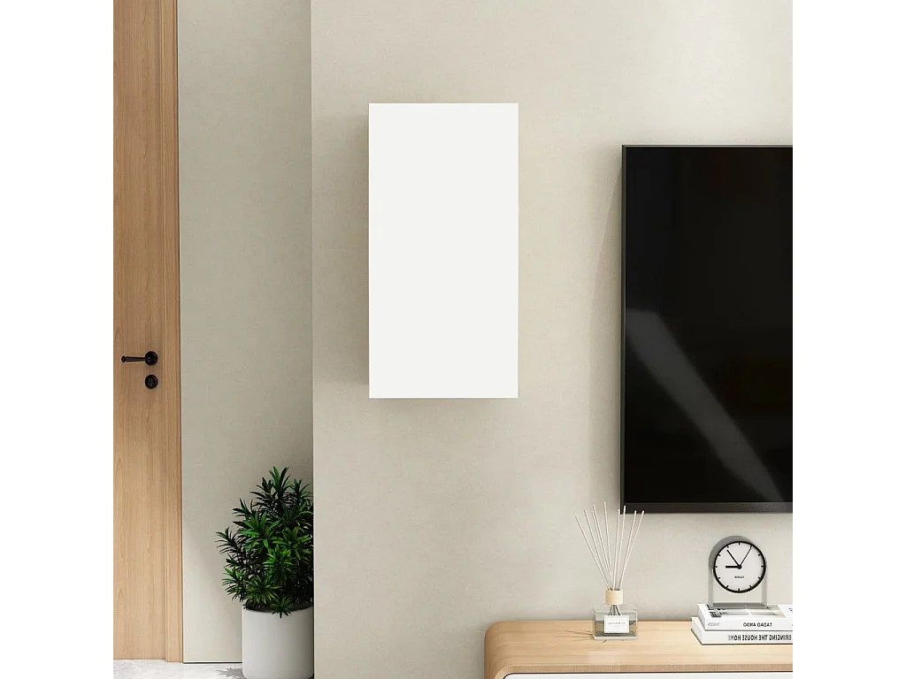 Weißer TV-Schrank 30,5x30x60 cm Spanplatte