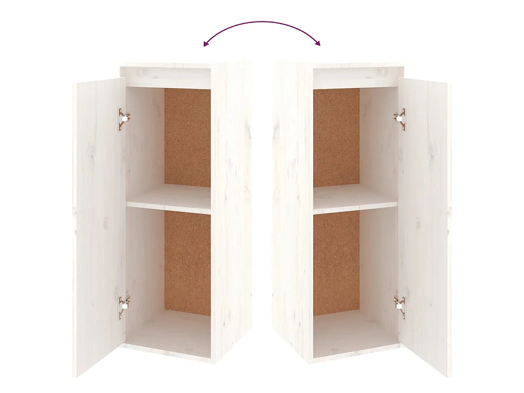 Mobile TV 6 pz. Bianco Legno di pino massiccio