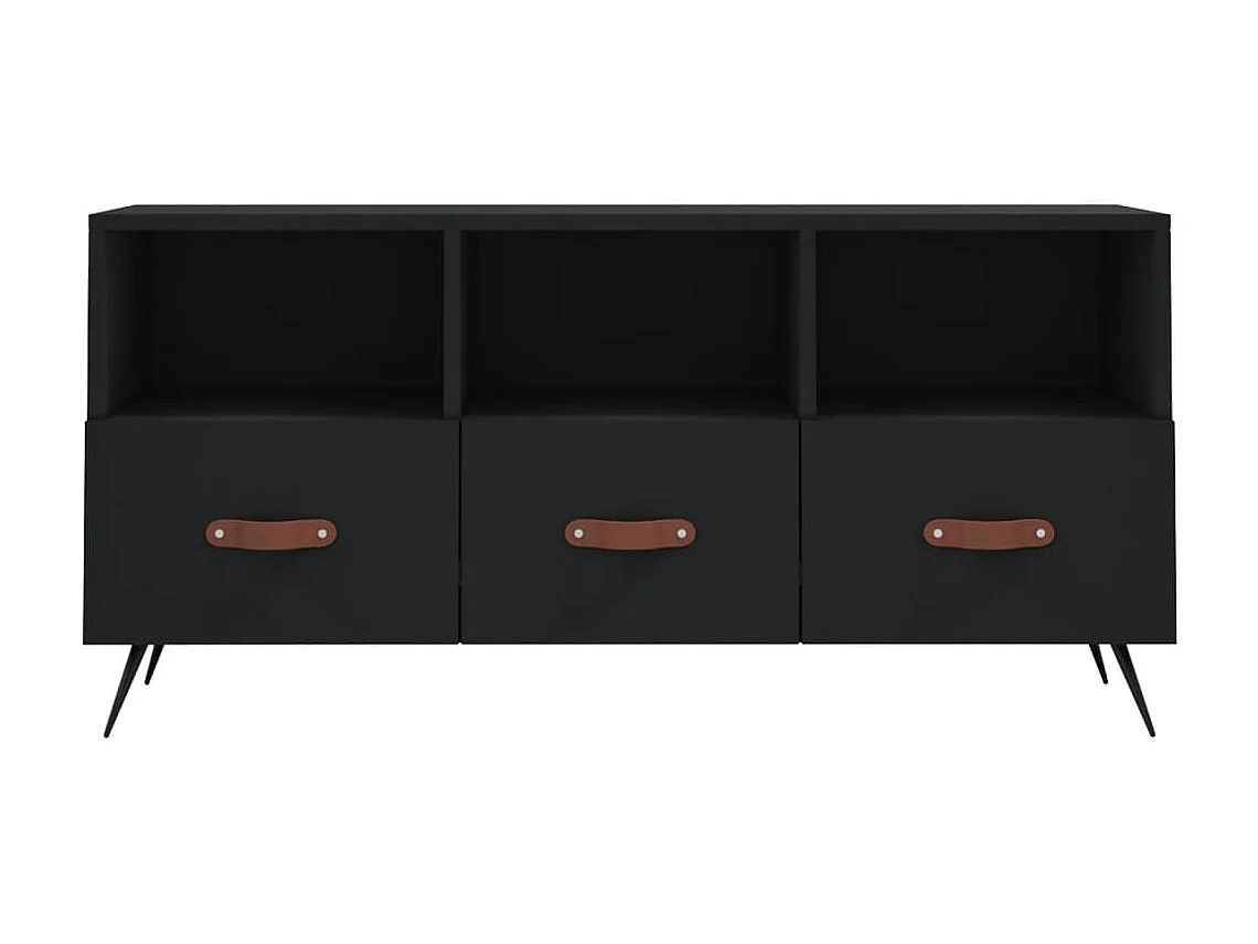 Mueble TV negro 102x36x50 cm de madera contrachapada