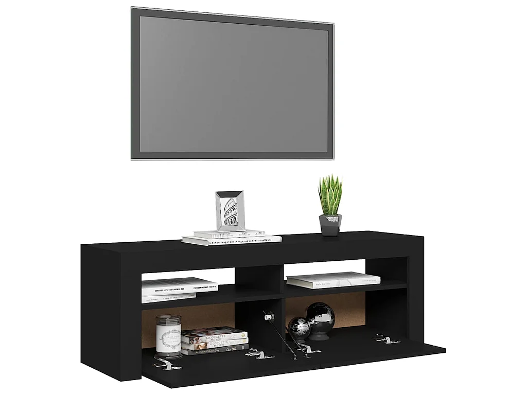 TV-meubel met LED-verlichting zwart 120x35x40 cm