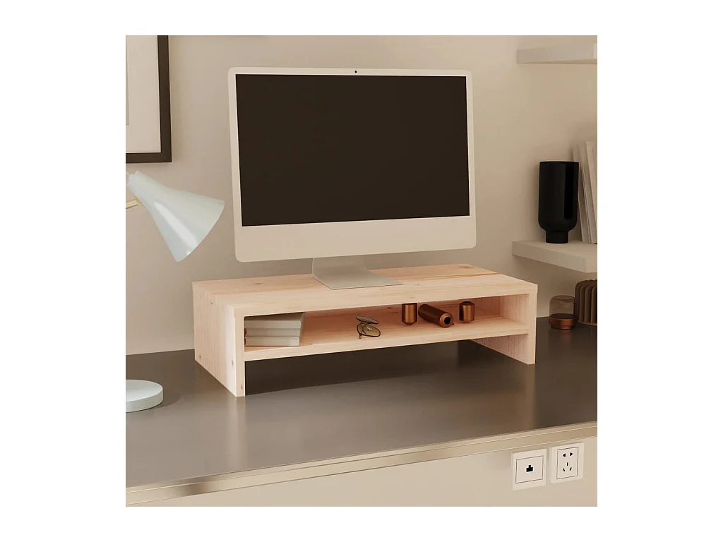Supporto per monitor 50x24x13 cm Legno di pino massiccio