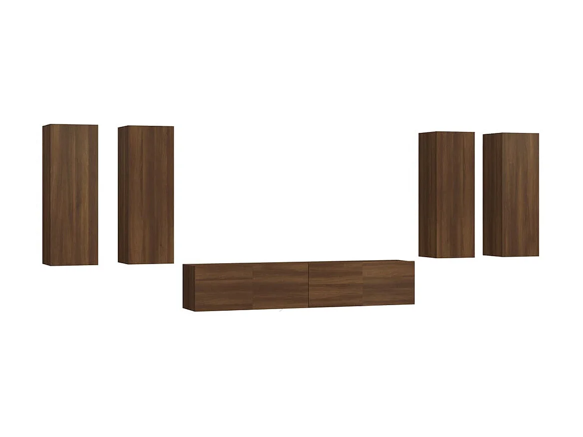 Ensemble de meubles TV 6 pcs Chêne marron Bois d'ingénierie