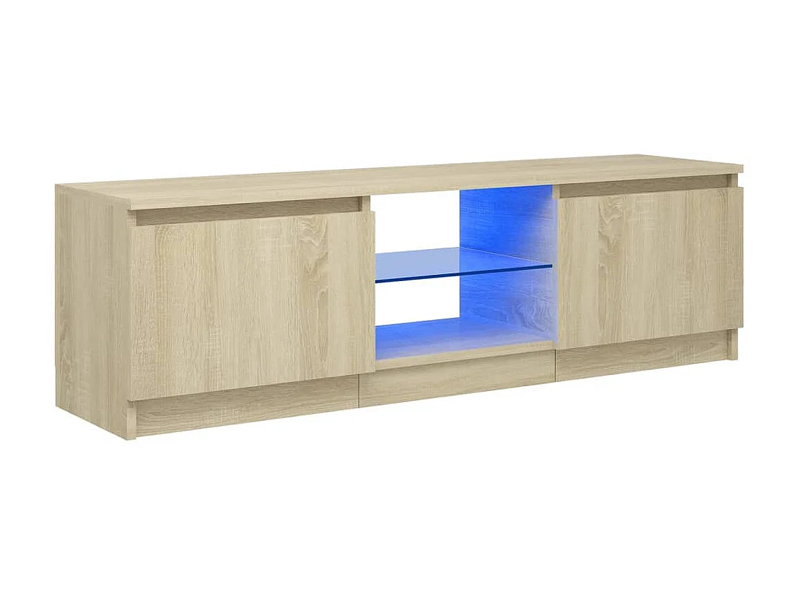 Meuble TV avec lumières LED chêne sonoma 120x30x35,5 cm