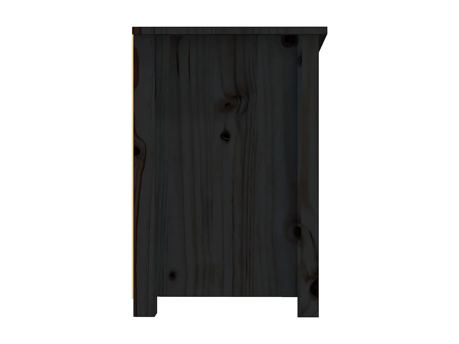 Mueble TV negro 114x35x52 cm Madera maciza de pino