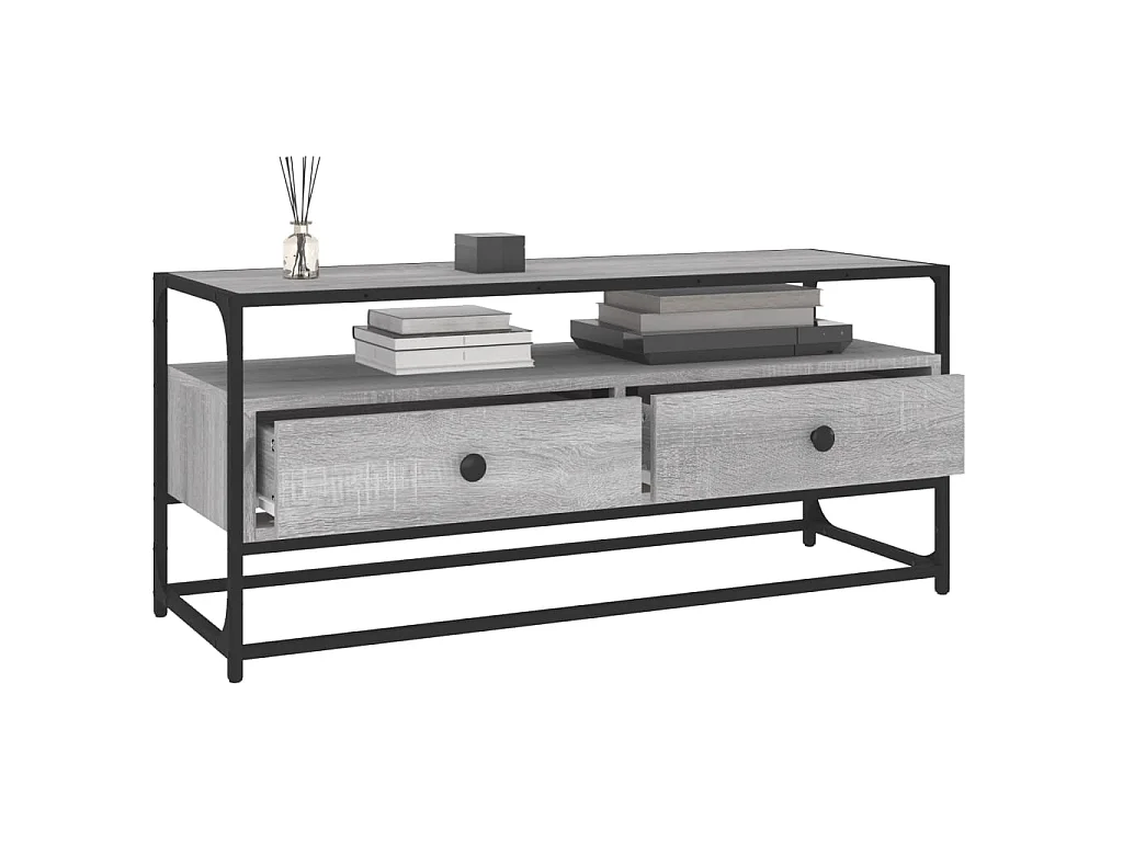 Meuble TV sonoma gris 100x35x45 cm bois d'ingénierie