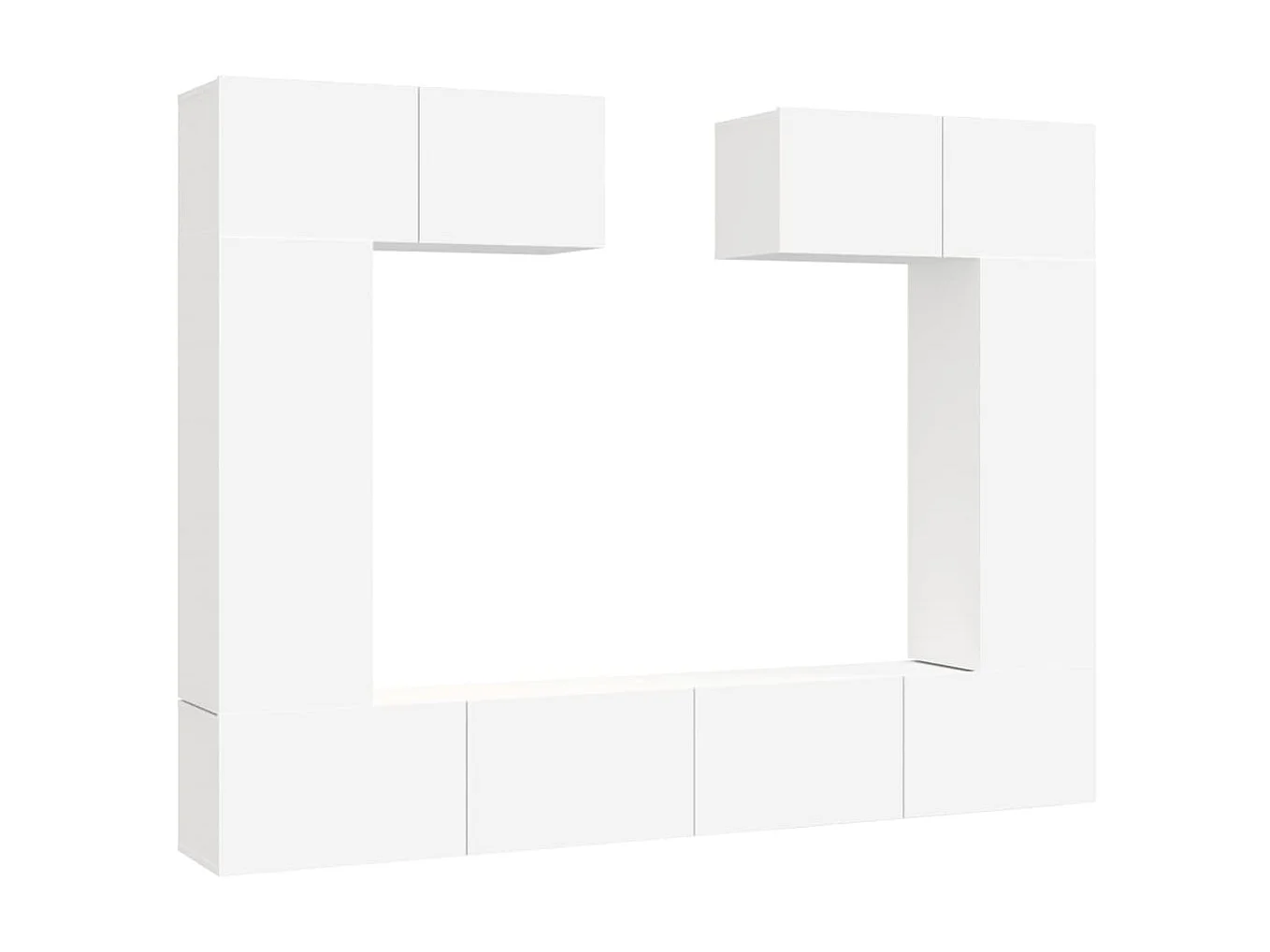 Ensemble de meubles TV 6 pcs Blanc Bois d'ingénierie