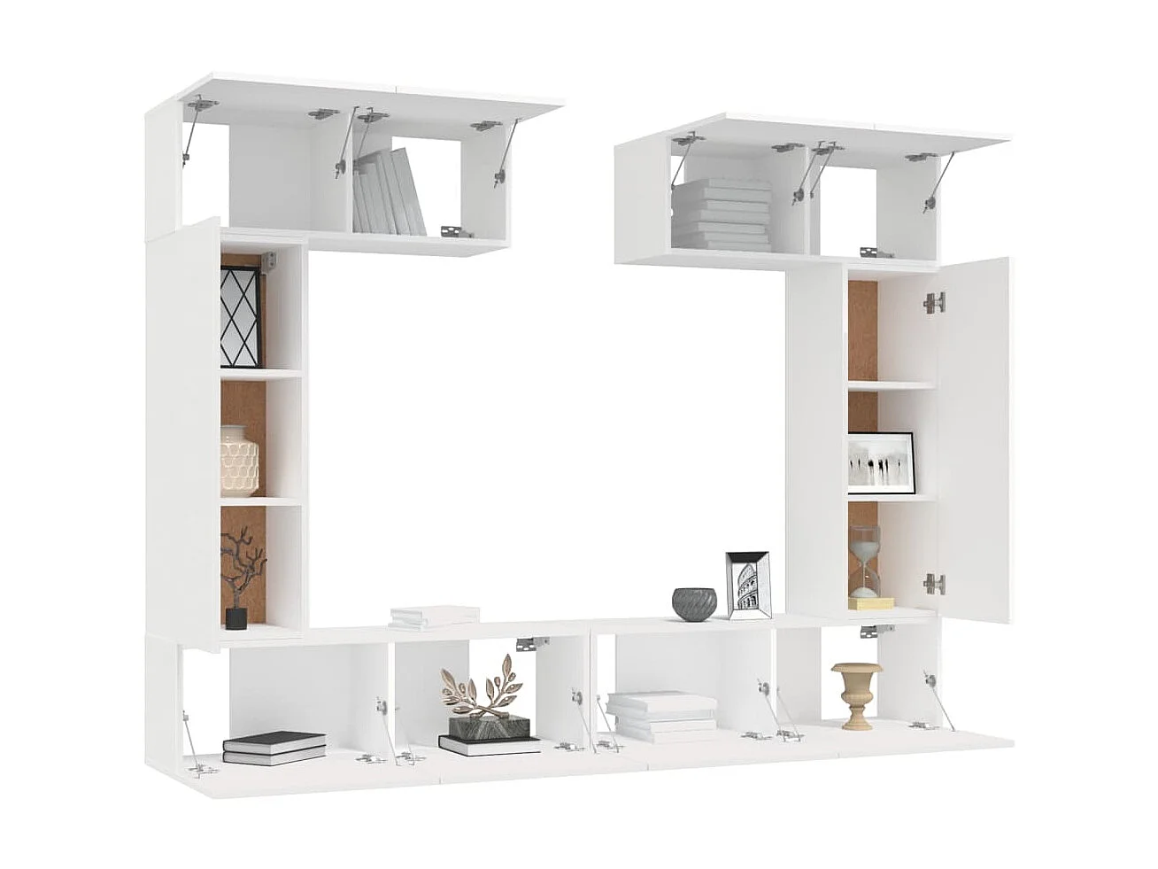 Ensemble de meubles TV 6 pcs Blanc Bois d'ingénierie