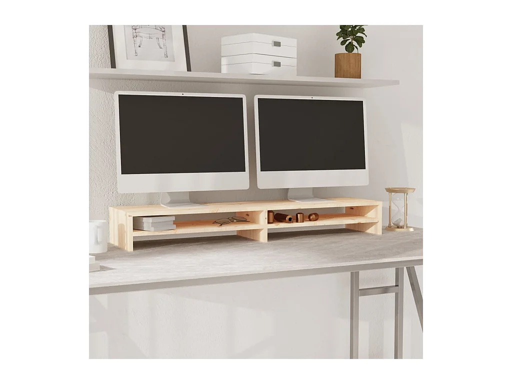 Support de moniteur 100x24x13 cm Bois de pin solide
